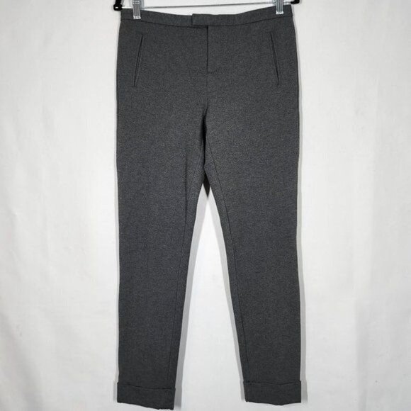 ATM Cuffed Ponte Classic Pants Heather Charcoal Slim Fit Trouser Super Stretch 6 - Picture 2 of 10